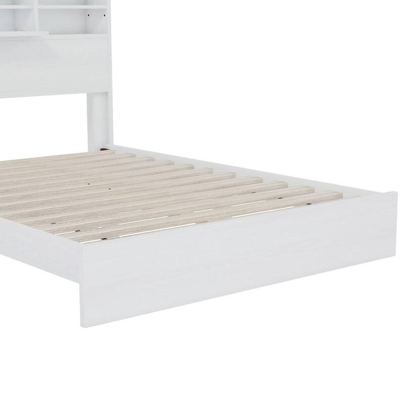 2/3/4-Piece Bedroom Set, Twin/Full/Queen, Wooden Bed, 2 Nightstands, Dresser, Sliding Door Headboard, White/White+Brown