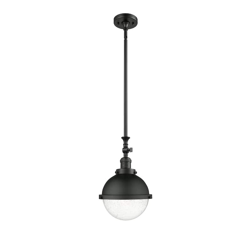 Innovations Lighting Hampden 1 Light 9" Mini Pendant - 14.5"H - Seedy/Matte Black