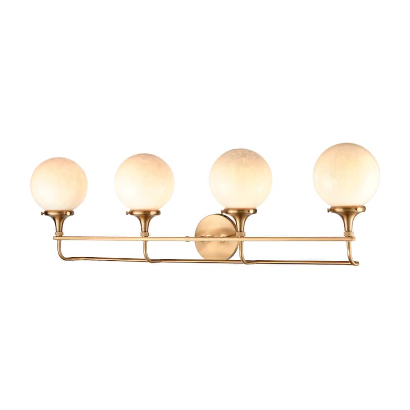 Elk Home Beverly Hills Satin Brass With White Glass 4 Light Vanity