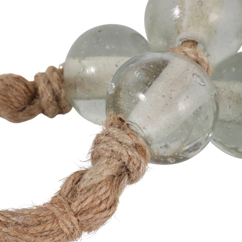 Glass Bead Garland Jute Tassels Modern Handcrafted Accent Strand
