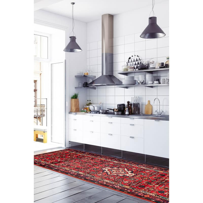 ECARPETGALLERY Hand-knotted Andelz Red Wool Rug - 3'6 x 12'7