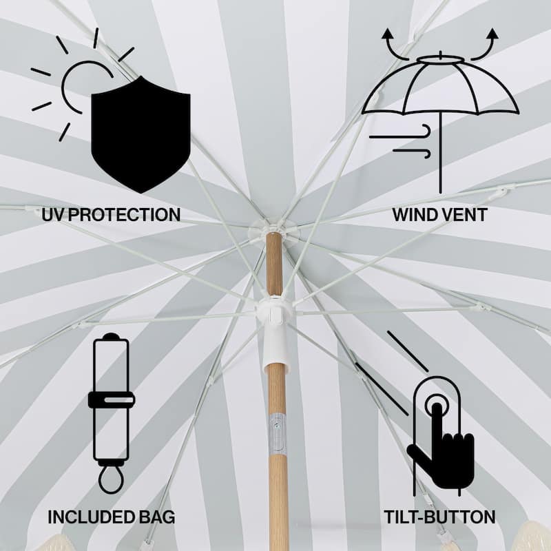 Mariner 6.5ft Classic Fringe Umbrella w/ Tilt & Bag