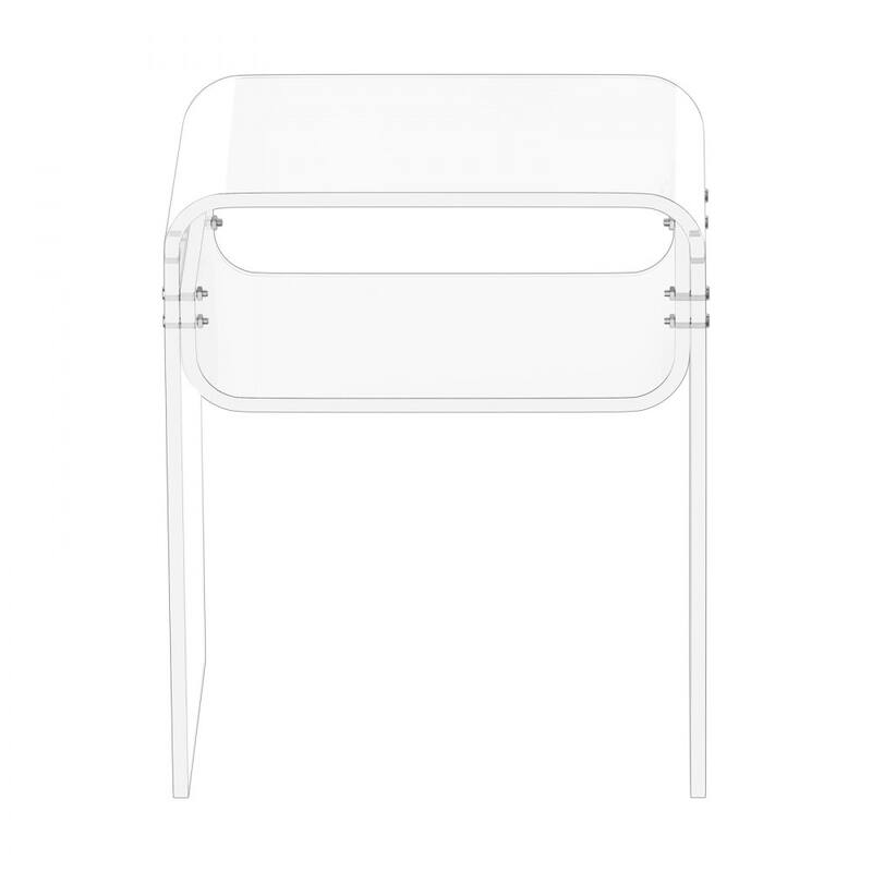 Clear Acrylic 2-Tier Side Table with Sturdy Shelves and Modern Design - 11.8 x 15.7 x 19.7 in /