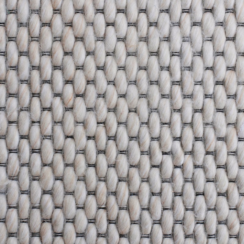 Sevita Beige Transitional Solid Wool Indoor Area Rug, 5' x 7'9"