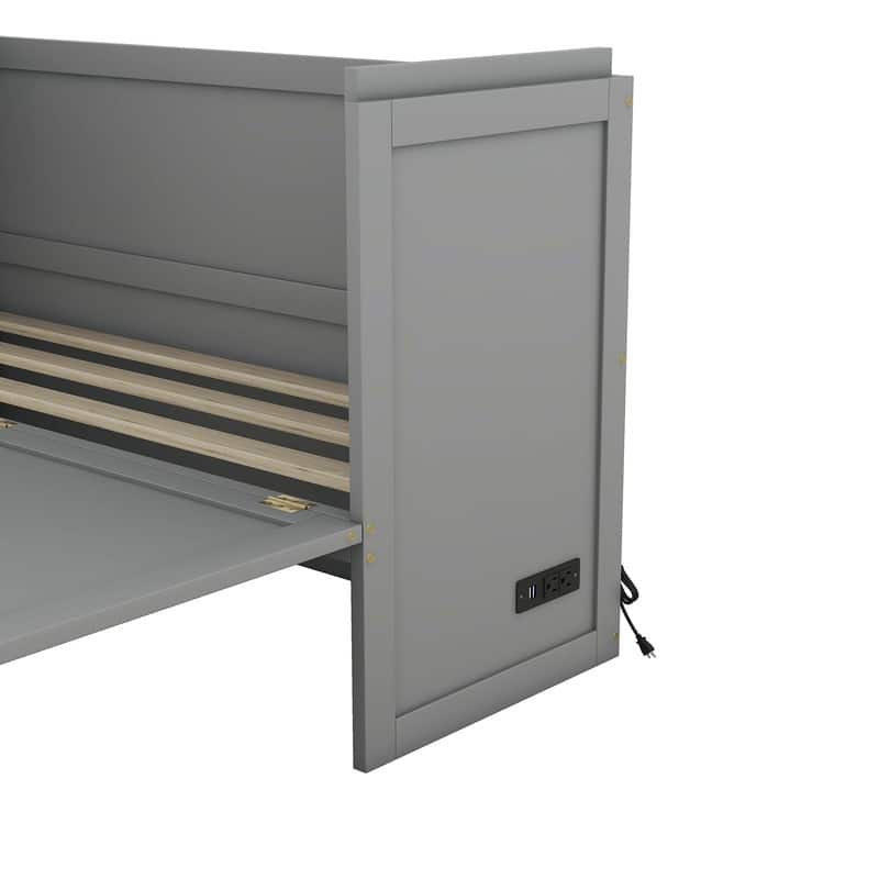 Murphy Bed with USB Port and a Large Drawer,Queen/Full Size
