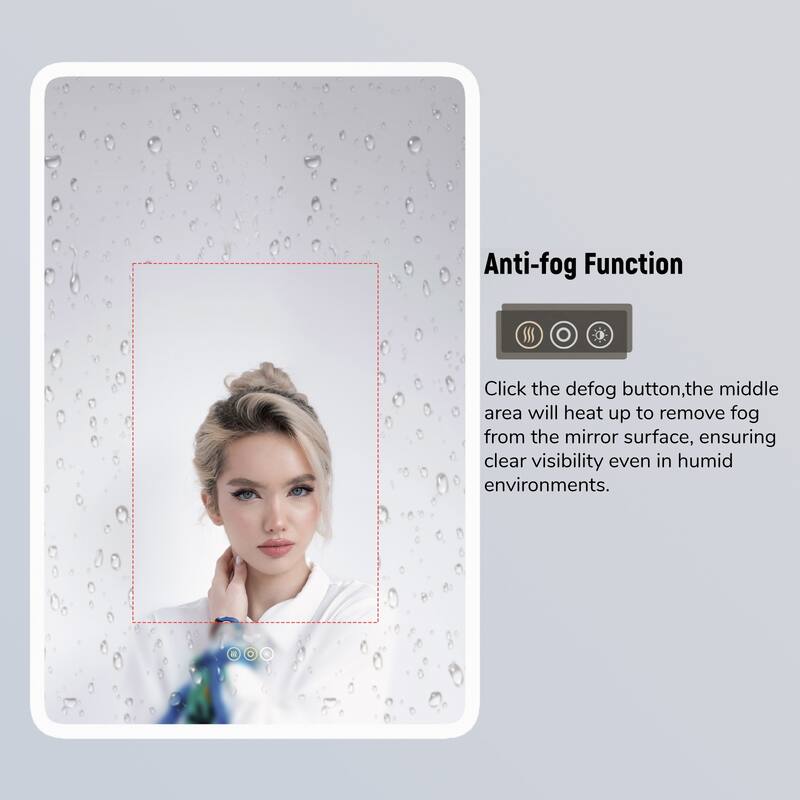 Rounded Edge LED Medicine Cabinet with Mirror, Dimmable, Anti-fog, Adjustable Shelves, Recessed or Wall Mount, ETL Certified