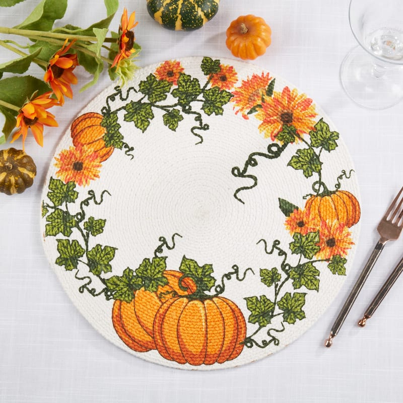 Pumpkin Patch Placemat (Set of 4) - 15"x15"