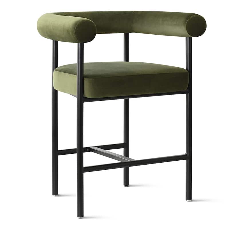 24" Seat Height Velvet Counter Stools (Set Of 2)