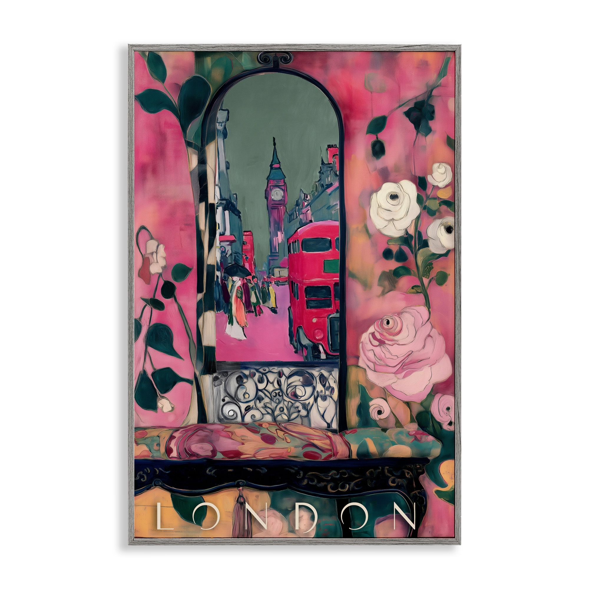 Stupell London Spring Street View Framed Giclee Art Design By Annabelle Hall