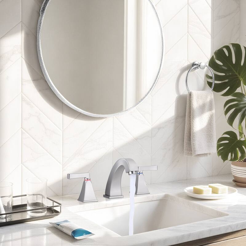 WOWOW 8 in. Widespread Double Handle Bathroom Faucet