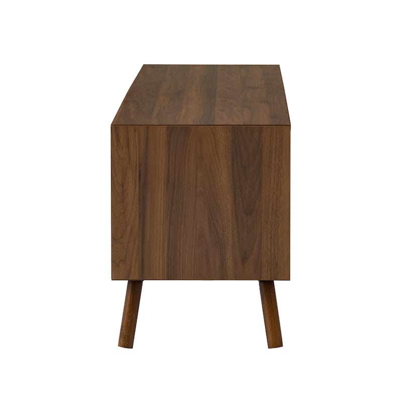 Roomfitters 70 Inch Modern TV Stand for TVs up to 80 Inch, Media Console with Soft Closing Hinges & Solid Wood Legs, Walnut