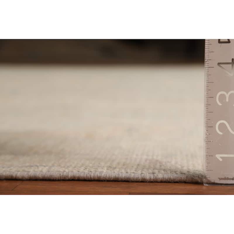 Hand Knotted Oriental 100% Wool Carpet Transitional All-Over Beige & Ivories Oushak Area Rug - 12' 4'' X 9' 0''