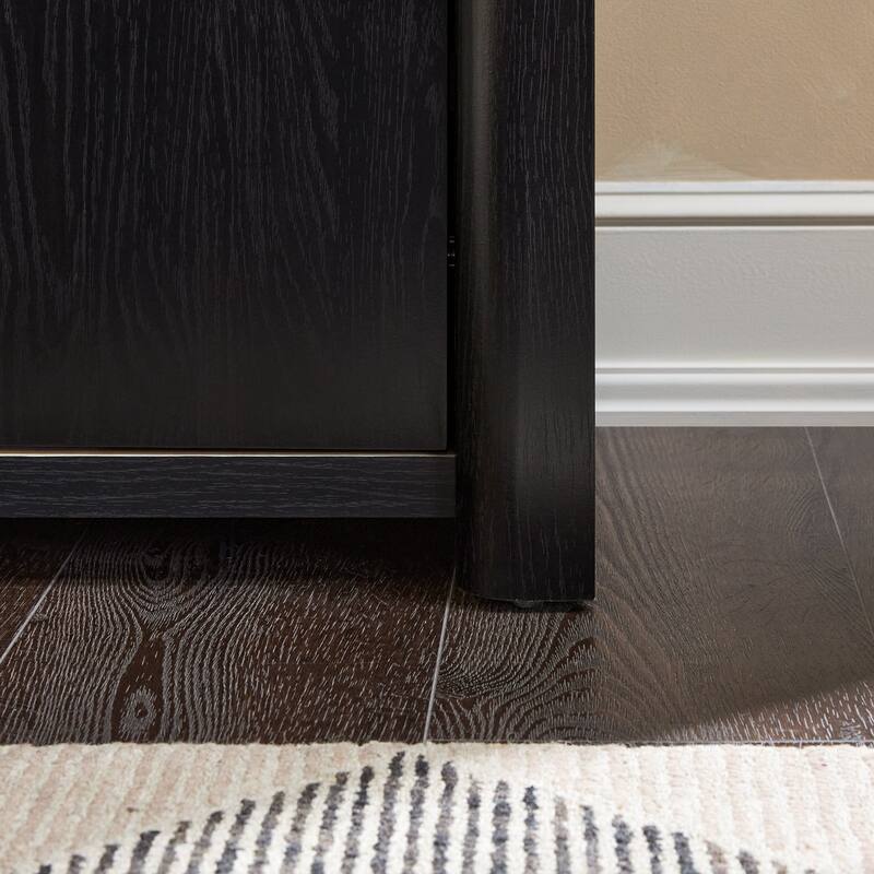 Walker Edison Modern Wood Open Bookshelf with Storage Cabinet