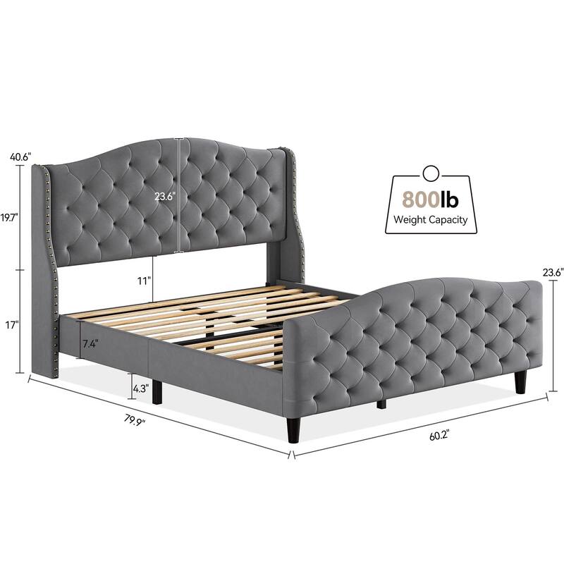 Bed Frame with Headboard and Footboard