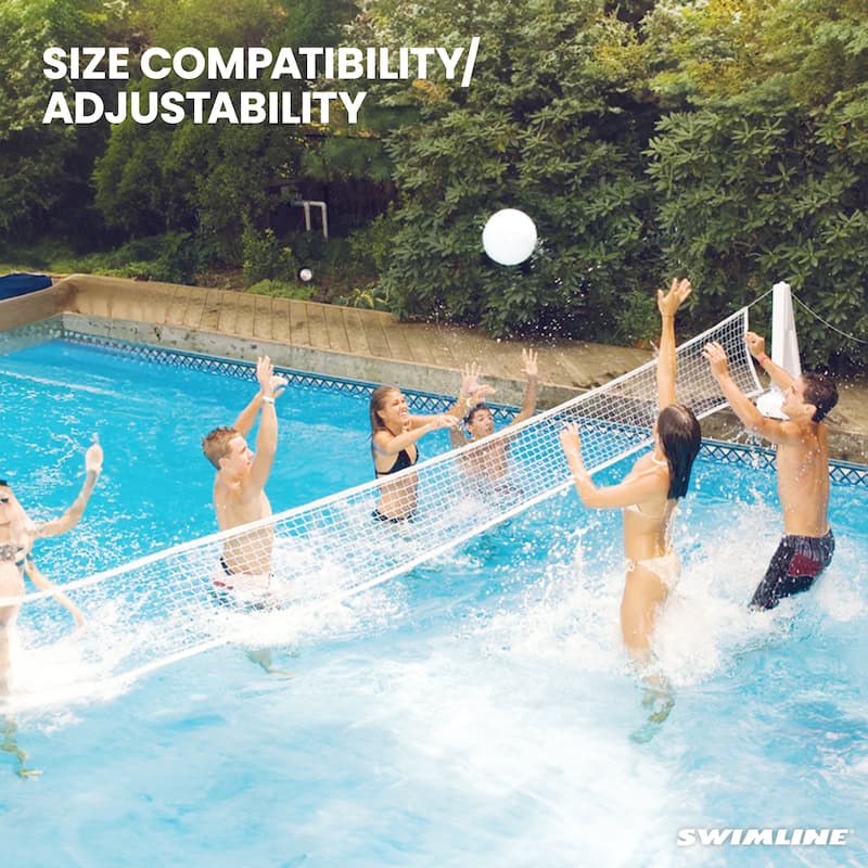 Swimline Inground Swimmng Pool 34 Inch Wide Volleyball Net and Ball Game Set - 18
