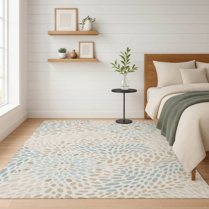 Machine Washable Indoor/ Outdoor Modern Genoa Chantille Rug