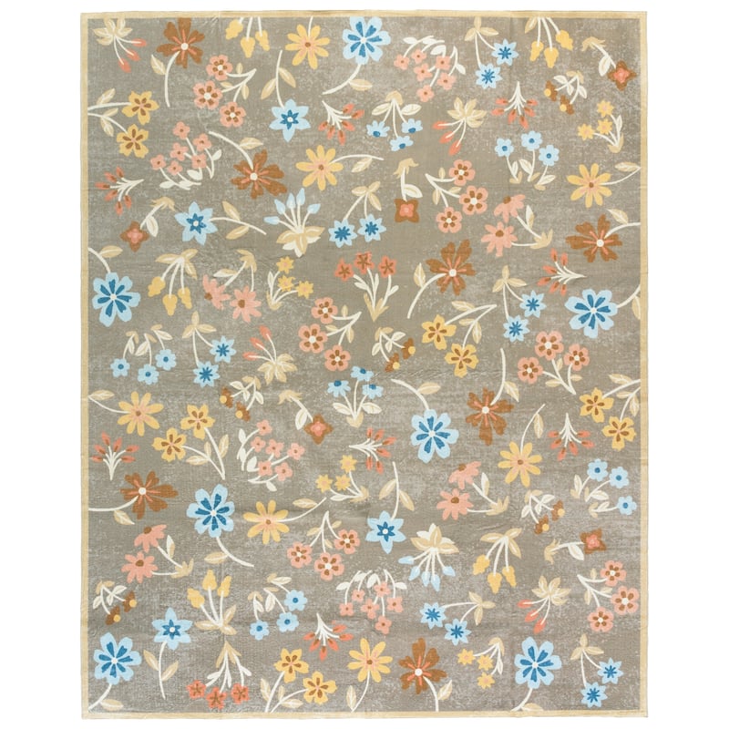 Martha Stewart Shirin Machine Washable & Slip Resistant Rug - 9' x 12' - Dark Beige/Light Blue