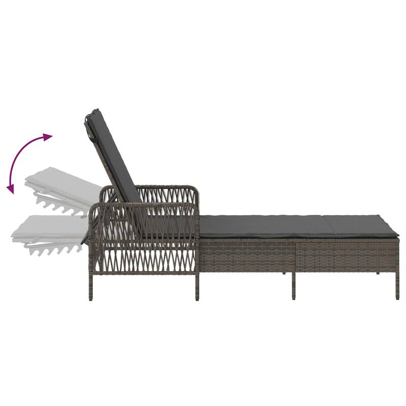 Adjustable Sun Lounger - 61.8 x 21.7 x 36.2 in