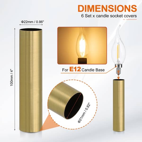 dimension image slide 85 of 102, Metal Chandelier Socket Sleeves Insulation Heat Shrinkable