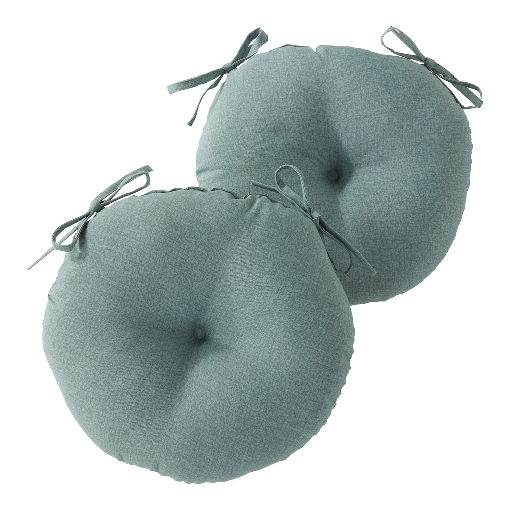 Outdoor 15-inch Round Bistro Chair Cushions (Set of 2)