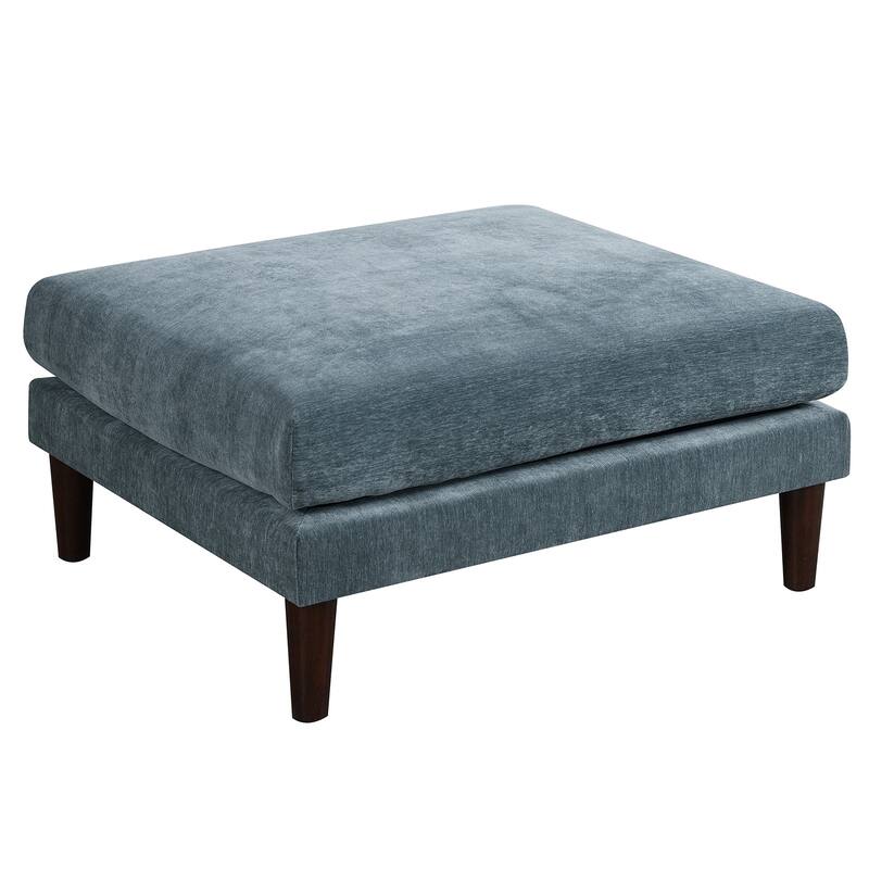 Rectangle Ottoman with Tapered Legs - Mineral