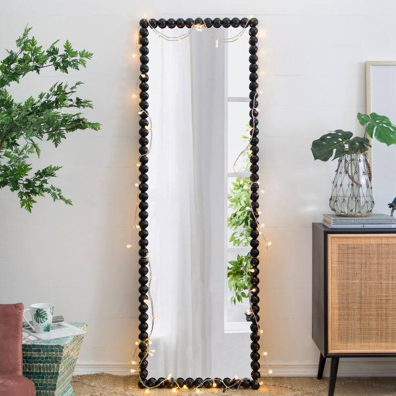 Mirror with Metal Beaded Frame