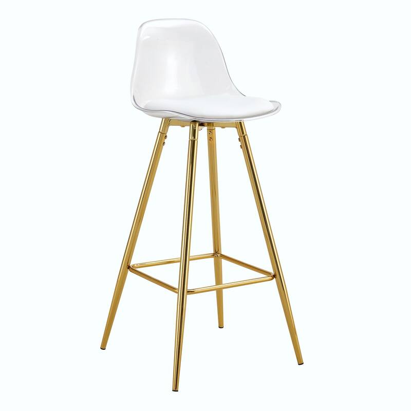 Comfortable Small-Sized Bar Chairs with Metal Legs - Modern Upholstered Style