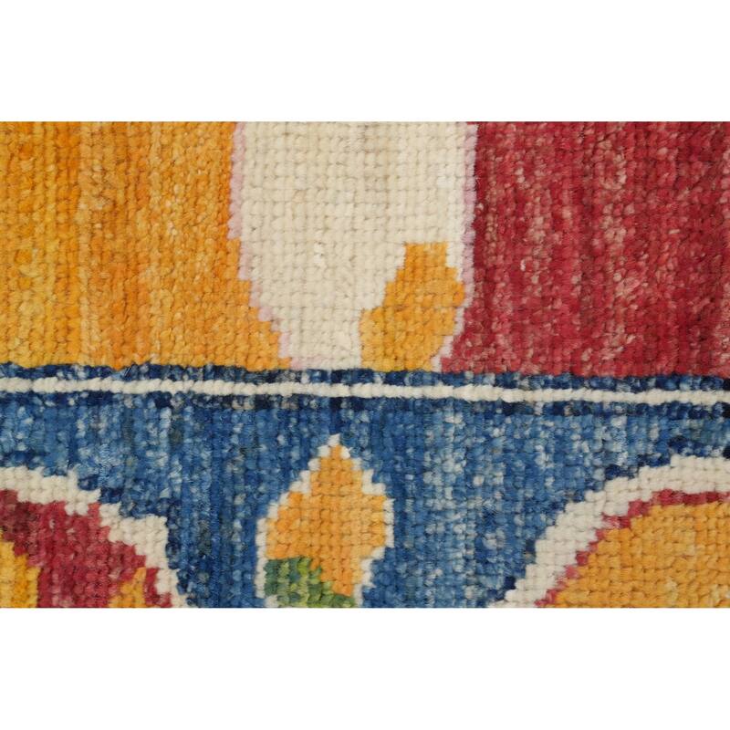 Hand Knotted Oriental 100% Wool Carpet Transitional Floral Navy Blue & Blues Oushak Area Rug - 6' 6'' X 4' 11''