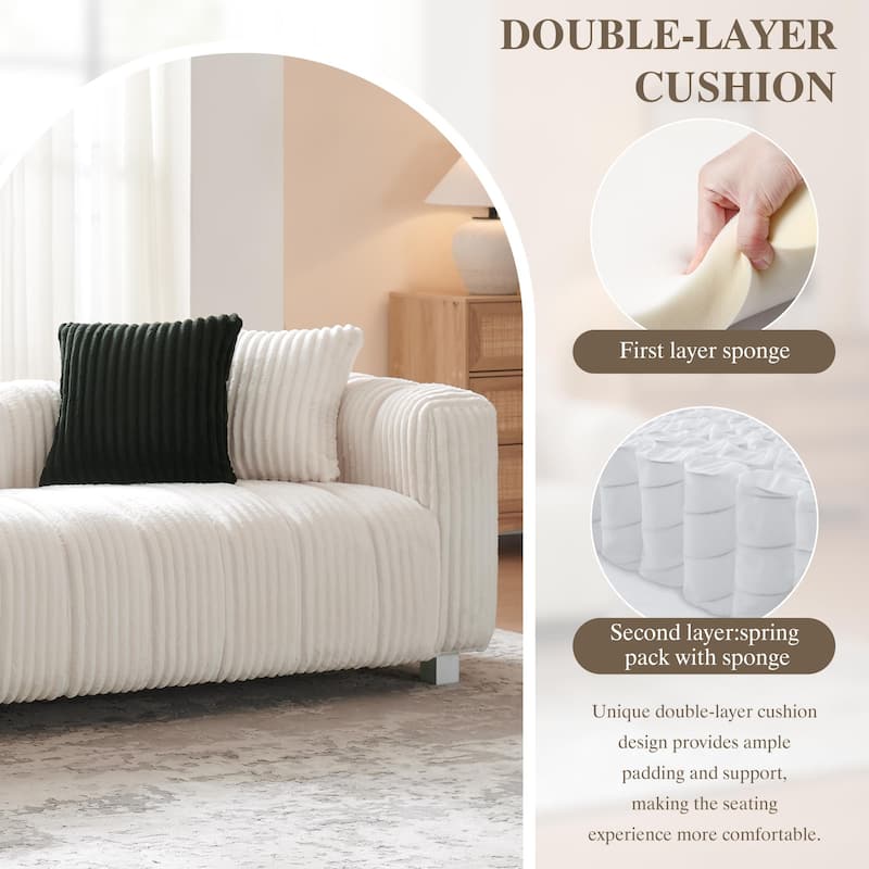 114.17" Foam 4-Seater Sofa with Solid Wooden Frame