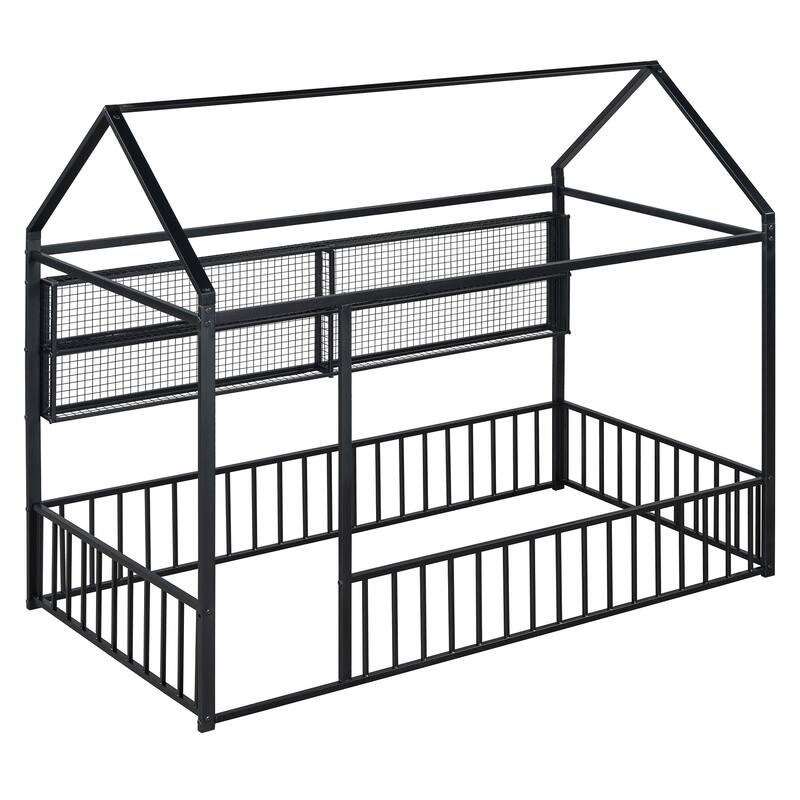 Montessori Floor Bed Wooden House Bed Playhouse for Kids