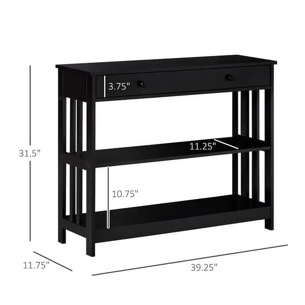 HOMCOM Console Table with Drawers and 2 Shelves Modern Sofa Table for ...