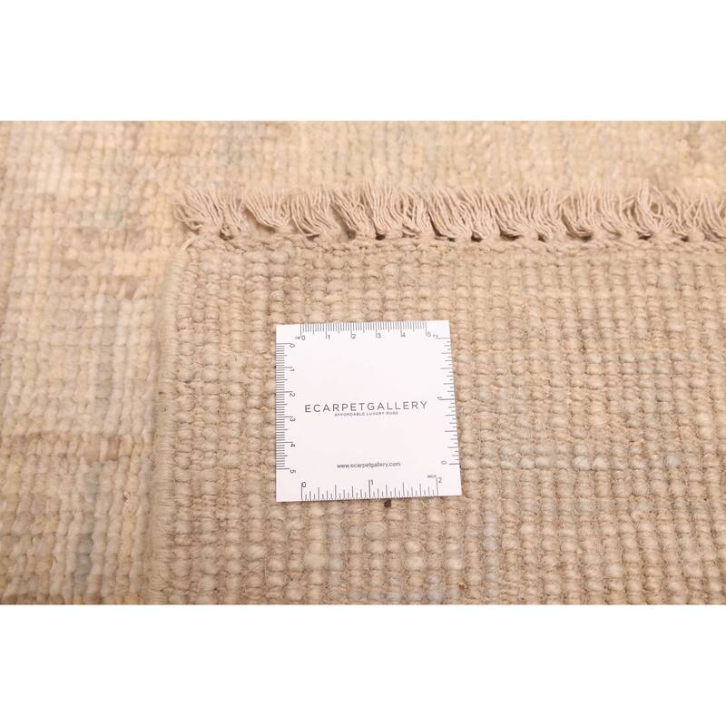 ECARPETGALLERY Hand-knotted Kavya Oushak Light Grey Wool Rug - 8'11 x 12'3