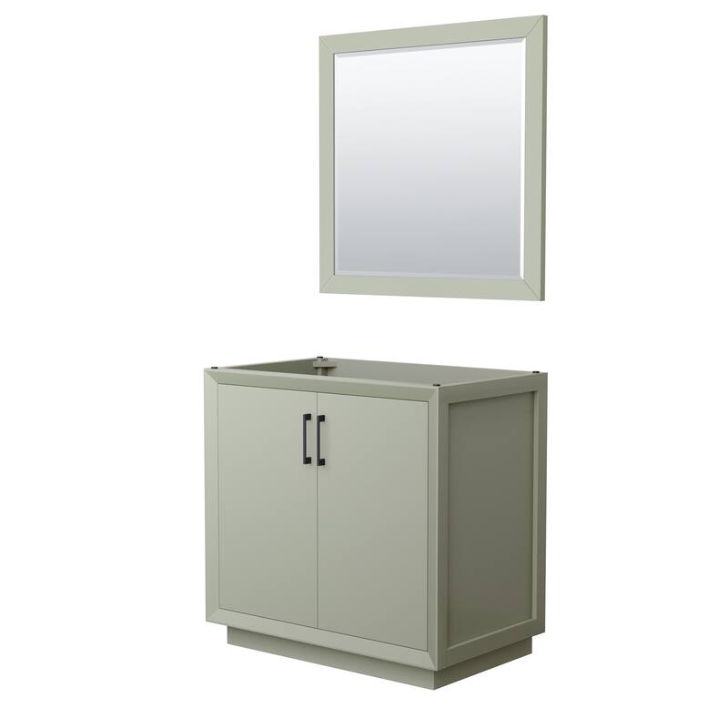 Wyndham Collection WCF414136S-CXSXX-M34 Strada 35" Single Free - Light Green / Matte Black Hardware