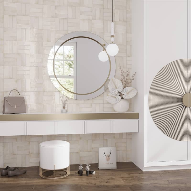 Apollo tile 2.5" x 8" Antiek Glossy White Ceramic Tile (5.38 sq ft/case) - 38 Pack
