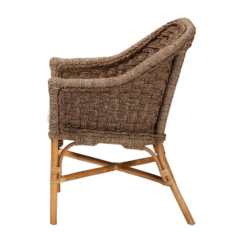Luis Bohemian Natural Seagrass and Rattan Arm Chair