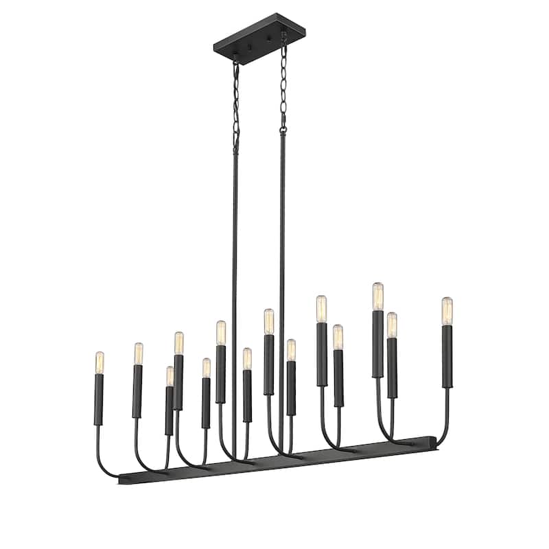 14 Light 46 Inch Wide Oval Chandelier in Matte Black