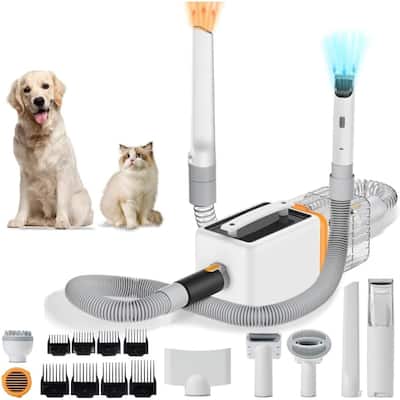 EROMMY Dog Grooming Kit with Vacuum, 3-in-1 Pet Grooming Vacuum for Dogs with 7 Suction Levels, 6 Tools & Blow Dry Function