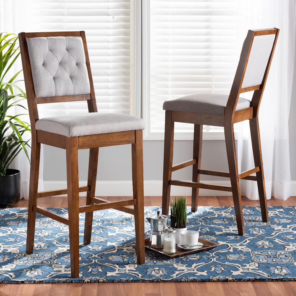 Gideon Modern and Contemporary 2-Piece Wood Bar Stool Set