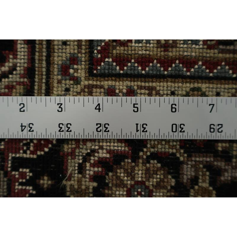 Hand Knotted Oriental 100% Wool Carpet Traditional Floral Black Tabriz-Mahi Area Rug - 5' 11'' X 4' 1''