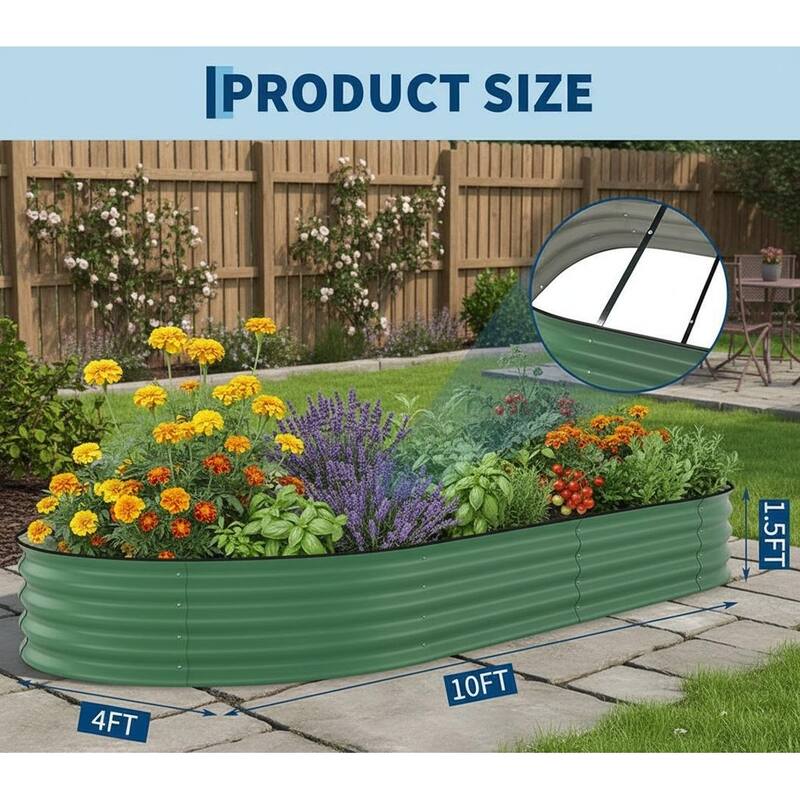 Galvanized Raised Garden Bed Outdoor, Rust-Resistant