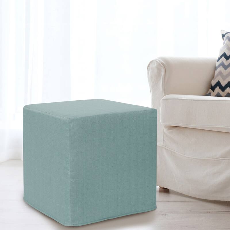 Allan Andrews No Tip Block Ottoman with Cover, Sterling Collection - Breeze