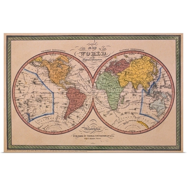 "Antique map of the world" Poster Print