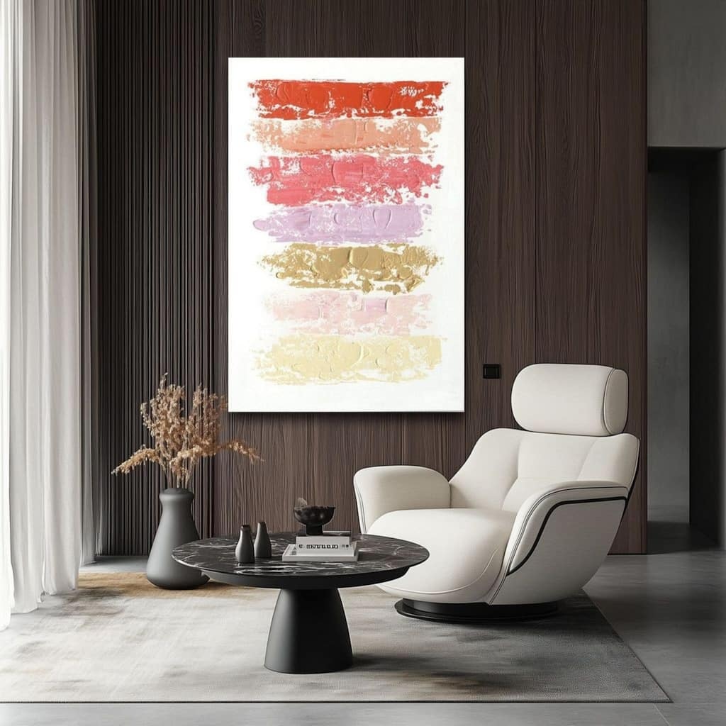 Modern Multicolor Hand-Painted 3D Oil Canvas Wall Art (47" x 31")