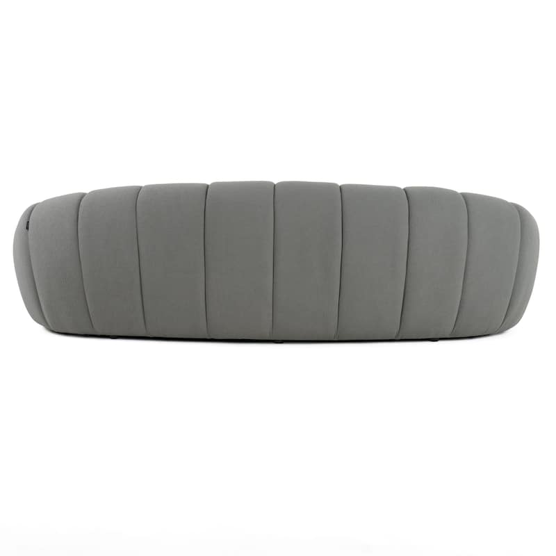 Divani Casa Yolonda Modern Curved Light Grey Fabric Sofa
