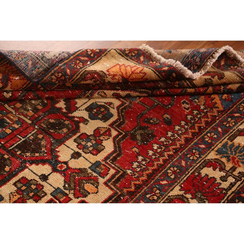 Hand Knotted Oriental 100% Wool Carpet Traditional Geometric Red Bakhtiari Area Rug - 9' 6'' X 5' 0''