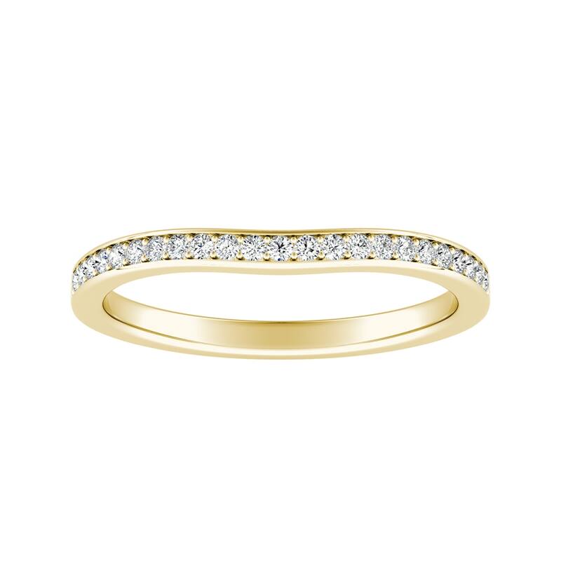 Auriya 1/8ctw Contoured Diamond Wedding Band 18k Gold - Yellow - 6.5