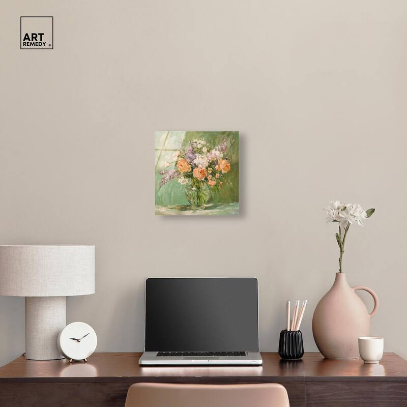 Vase and Greenery Acrylic by Art Remedy, Ready to Hang