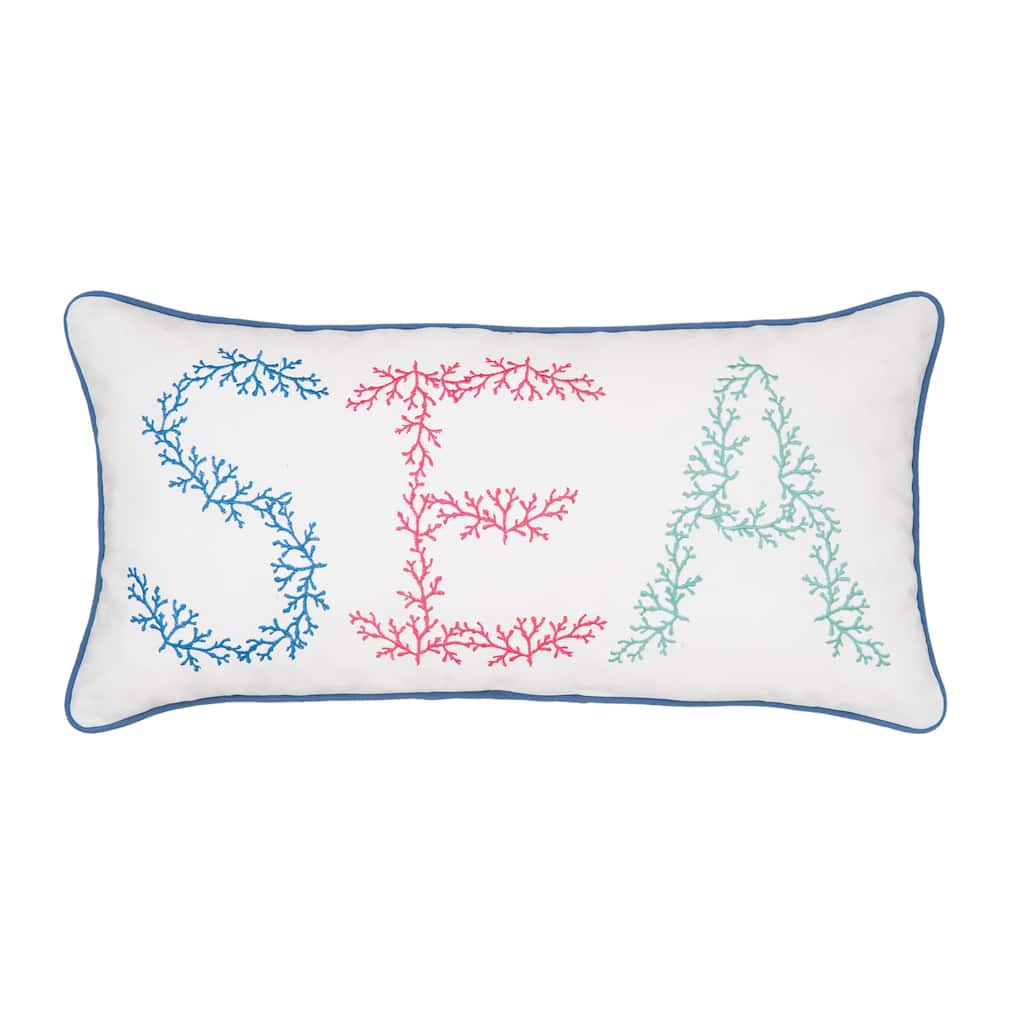 12" x 24" Sea Embroidered Throw Pillow
