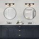 preview thumbnail 4 of 11, Modern Farmhouse 3-Light Black Bathroom Vanity Light Cylinder Glass Wall Sconce - W 21.6" x L 7.8" x H 6.7"
