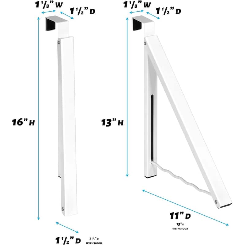 Over the Door Closet Valet - Single Hook Retractable Collapsible Folding Hanging Rack Organizer